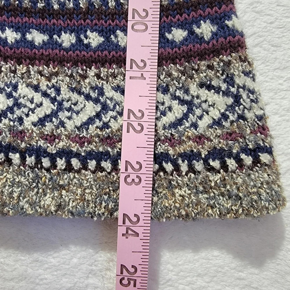 Le Moda Vintage Full Zip Collared Faire Isle Nordic Marled Wool Blend Sweater M - Picture 11 of 11